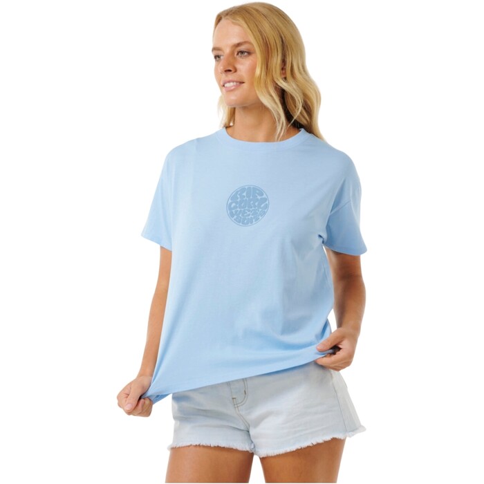 2024 Rip Curl Mujer Icons Of Surf Relaxed Tee 0EGWTE - Mid Blue